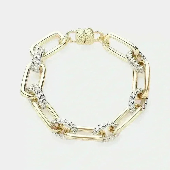 Two Tone Chain Magnet Bracelet - Picture 3 of 3